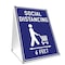 Signmission OSHA, Social Distancing 6 Feet, 10in X 7in Peel And Stick Wall Graphic, OS-NS-RD-710-25595 OS-NS-RD-710-25595 - alternate 1